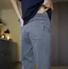 Calça Casual de Verão Fina em Lyocell Tencel Masculina Estilo Americano Solta Reta Anti-Rugas Calça Esportiva