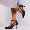 Zapatos de tacón de aguja con hebilla de una sola línea para mujer, primavera 2024, nuevos zapatos de moda sexys, tacones altos de punta puntiaguda de gran tamaño.
