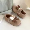 Sapatos de pelúcia dois-algodão sapatos infantis cartoon sapatos Birkenstock 2026 inverno sapatos de princesa infantis sapatos de couro pequenos para bebê sapatos de dirigir