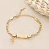 Pulsera Larga de Acero Inoxidable Simple de Moda Personalizada para Niños Grabado Láser Brillante Pulsera de Estilo Igual para Niños Bricolaje