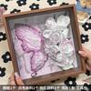 Celebración de Internet Hecho a Mano Bricolaje Casero Pintura Texturizada de Mariposa Marco de Fotos de Rosa Bolsa de Material Decoración de Mesa para el Día de San Valentín