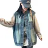 Chaleco Jacket de Mezclilla con Capas sin Mangas de Moda Estilo Europeo para Mujer, Nuevo Versátil Ajustado de Algodón Primavera 2026
