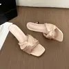 Sandalias con Diseño Cruzado de Una Tira, Punta Abierta, Tira Retorcida Única, Tacones Cuadrados, Elegante Estilo Francés, Zapatillas Modelo Nuevo 2026