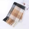 2025 nuevo ac cálido color arcoíris a cuadros largo europeo y americano otoño e invierno cálido suave mohair ceroso bufanda