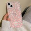 Capa de Celular Rosa Leopardo para Menina iPhone16promax Apple 14plus Transparente 12 Capa Mole 11 Novo