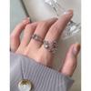 548 Estilo Coreano INS Nicho Lujo Ligero Sentido de Diseño Estilo Frío Neutro Simple Forma Especial Anillo Solidificado Plata de Ley S925 Mujer