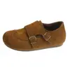 Zapatos Birkenstock de Gamuza Estilo Coreano para Mujer Invierno 2026 Nuevos Planos con Suela Antideslizante Forro de Felpa Slip-On Calientes de Moda de Algodón
