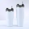 Taza Termo para Coche de Vacío de Doble Capa 30oz Acero Inoxidable Taza de Café Portátil Taza para Coche con Popote Taza Creativa para Hielo