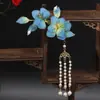 Nuevo Tocado de Borla de Tela Antigua Hanfu Pinza para el Cabello Súper de Hada Lujo Ligero Perla China Accesorios Antiguos para el Cabello Traje
