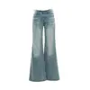 YECHUAN#Jeans de Tiro Medio Microacampanados para Mujer 2026 Nuevo Estilo Otoño Hebilla de París Lavados Pantalones Acampanados Adelgazantes