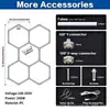 Lâmpada de Iluminação Hexagonal em Favo de Mel LED de Novo Modelo Transfronteiriça, Luz de Garagem, Luz para Loja de Beleza Automotiva, Luz para Academia