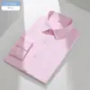 Camisa masculina de manga longa em fibra de bambu, traje profissional para trabalhadores de escritório, uniformes de banco, corte slim, simples, estilo sem necessidade de passar