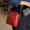 Bolsa de Celular de Couro Genuíno, Nova Bolsa de Ombro Fashion, Bolsa de Celular Feminina Tendência, Couro Macio, Bolsa Transversal Versátil Europeia e Americana
