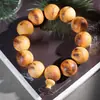 Pulseira de Contas de Buda Olho de Pássaro Micro-Marcado de Tuias Taihang, Círculo Único, Madeira, Contas de Rosário de Madeira Medicinal Fragrante, Fio de Madeira
