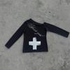 Europeu e Americano Transfronteiriço Estilo Sexy Doce e Apimentado Ajuste Slim Gola Inclinada Ombro a Ombro Trendy Top Ninho Feminino de Manga Longa t Atacado