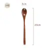 Cuchara pequeña de madera estilo japonés al por mayor logo con letras variedad de mini cuchara para miel mermelada cuchara para café sal de baño cuchara grande para pintura