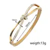 Pulsera de Acero de Titanio Transfronteriza, No se Desvanece, con Lazo y Diamantes para Mujer, Joyería de Muñeca de Lujo Ligero de Moda de Gama Alta