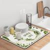 Alfombrilla de drenaje para cocina, alfombrilla absorbente de diatomeas para encimera de bar, alfombrilla aislante térmica para mesa de té, alfombrilla de secado sin lavado para cuencos y platos.
