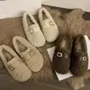 Primer Encuentro Temporada Zapatos Gruesos Peludos Ropa de Abrigo para Mujer 2026 Nuevo Invierno Estilo Little Coco Mocasines sin Cordones Zapatos de Algodón Felpudos