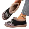 Novos Sapatos de Inverno 2025 para Mulheres Dropshipping Transfronteiriço Sapatos de Algodão com Forro de Lã para Aquecimento Sapatos Versáteis Bordados Old Beijing para Mulheres