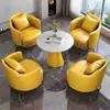 Conjunto de Sofá de Um Lugar de Luxo e Mesa de Centro para Lazer, Recepção de Hotel, Escritório, Sala de Vendas, Mesas e Cadeiras de Reunião, Salão de Beleza
