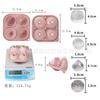 Molde de silicona para hielo con forma de rosa, creativo, multiforma, 4 compartimentos, redondo, 5 cm, fácil de desmoldar, con tapa