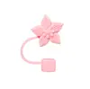 Tapa de Silicona de Grado Alimenticio para Popote Transfronteriza con Diseño de Estrella de Cinco Puntas y Flor, Adecuada para Popotes Stanley, Juego de Tapas de Enchufe a Prueba de Fugas 10mm