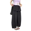 Pantalones de dos piezas con cordón y pierna ancha para mujer, estilo fino, nuevo modelo de verano 2026, holgados y fluidos, casual, para petite, pantalones cropped