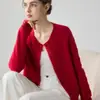 Cárdigan de cachemira con cuello redondo y trenzado simulado para mujer 26 Otoño Invierno Nuevo Textura versátil Suéter de trenzado simulado Cárdigan de cachemira