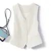 Chaleco de Traje Chaleco para Mujer Primavera y Otoño Nuevo Ajuste Delgado Capa Exterior Chaleco para Mujer Top Corto sin Mangas para Mujer