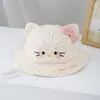Chapéu de Princesa para Bebê Menina Desenho Animado Fofo Chapéu de Pescador à Prova de Vento para Meninas Chapéu de Sol Quente para Bebês Gatinho