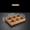 Plato Creativo de Nueve Compartimentos para Restaurantes Comerciales de Hot Pot y Restaurantes de Barbacoa, Plato de Carne y Verduras, Bandeja de Caja de Madera de Bambú, Plato Dividido