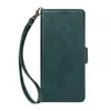 Adecuado para funda de cuero iPhone 18 Pro, Samsung S26 billetera con ranura para tarjeta patrón de piel de vaca hebilla lateral funda protectora A27 color sólido