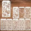 AliExpress internacional novo 8 peças textura flor pintura modelo diário de arte diy pintura oca modelo tema