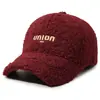 Gorra de Pato de Lana de Cordero Transfronteriza Calidez Otoño e Invierno Bordado Letra Gorra de Béisbol Unisex Versátil de Moda para Exteriores de Algodón