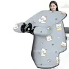 Cubierta cortavientos eléctrica de invierno para vehículo, forrada de felpa, engrosada, impermeable, resistente al frío, diseño de dibujos animados, alas laterales ampliadas, parabrisas para patinete eléctrico