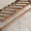 Portamaletas Plegable de Madera, Estante de Almacenamiento de Maletas de Doble Capa, Soporte de Suelo para Maletas de Madera Maciza para Almacenamiento