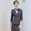 Novos uniformes de serviço para recepção de hotel de outono e inverno, roupas de trabalho para consulta em salão de beleza, ternos femininos profissionais de alta qualidade