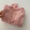 Cardigan de Punto Suelto Dulce Colorido Reductor de Edad Verano Nuevo Estilo Coreano para Mujer Cuello Redondo Botones Suéter de Manga Larga