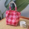 Bolso Premium, Bolso Tote Portátil para el Trabajo y Salidas, Bolso Tejido de Gran Capacidad, Bolso Cuadrado Pequeño para Viajes Diarios, Bolsa de Almacenamiento