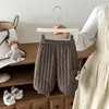 Conjunto de tres piezas de algodón con capucha estilo coreano para bebé niño, con diseño de perrito, chaqueta acolchada a cuadros cálida y pantalones