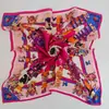Novo Lenço Quadrado Versátil Rao Yun 53 Primavera/Verão 100% Seda Crepe Cetim Feminino com Padrão Floral Geométrico e Diferentes Estilos de Cor