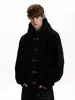 Moletom com zíper masculino de modelagem solta com fivela de avião de metal, jaqueta casual de moda americana high street
