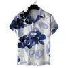 2024 Comércio Exterior Transfronteiriço Novo Europeu e Americano Masculino Tamanho Plus Casual Personalidade Impressão Digital 3D Manga Curta Camisa Roupas Masculinas