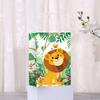 Caja de Regalo Temática de Animales de la Selva Transfronteriza Bolsa de Regalo Cumpleaños Infantil Empaque para Regalo de Bebé Bolsa de Papel Kraft