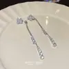 Pendientes Largos con Flecos de Flor de Dos Usos, Aguja de Plata S925, Exquisitos, Modernos y de Lujo Accesible, Nuevos Pendientes y Aretes