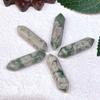 Colgante de columna hexagonal de cristal de piedra natural transfronterizo, piedra desnuda, piedra en bruto pulida, columna hexagonal de doble punta, accesorios de joyería al por mayor