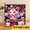 Gatito Lindo con Bufanda Pintura al Óleo Digital para Colorear DIY Interactivo Padre-Hijo Amigable para Principiantes Pintura Decorativa Acrílica