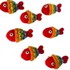 Pez koi colorido producto terminado, llavero de ganchillo hecho a mano, tejido a mano con hilo, lindo, adorno de coche de pez koi de la suerte, regalo