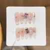 Espejo Secreto de GlicinaPuro Deseo Flor Tallada Estilo Francés Hecho a Mano Portátil Pegatinas de Uñas Artísticas Uñas Postizas